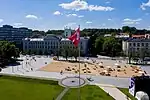 Sandy beach temporarily setup in Lukiškės Square in 2020