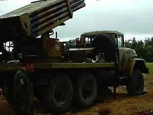 Upgraded 9P138 "Grad-1" rocket artillery system of Myanmar Army