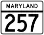 Maryland Route 257 marker