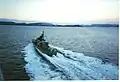 HNoMS Ravn passing HNoMS Horten