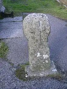 Reworked Celtic cross near west door