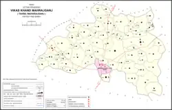 Map showing Chandapur (#989) in Maharajganj CD block