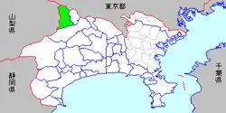 Location of Fujino in Kanagawa Prefecture