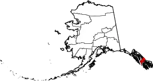 Map of Alaska highlighting Petersburg Borough