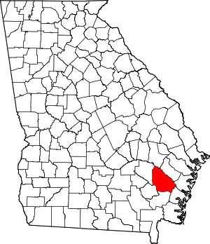 State map highlighting Wayne County