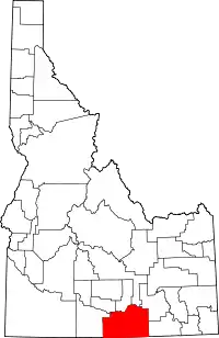 Map of Idaho highlighting Cassia County