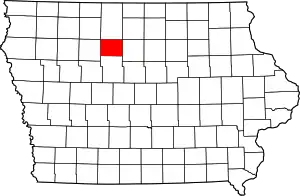 Humboldt County's location in Iowa