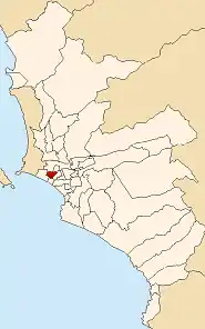 Location of Pueblo Libre in Lima Province