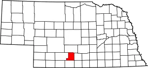 Map of Nebraska highlighting Gosper County