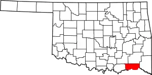 Map of Oklahoma highlighting Choctaw County