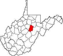 State map highlighting Upshur County