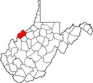 State map highlighting Wood County