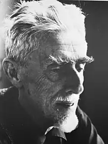 Black-and-white photograph of Escher in November 1971