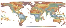 Image 27Global map of wind speed at 100 meters on land and around coasts. (from Wind power)