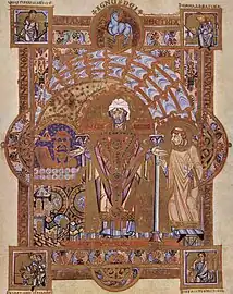 Saint Erhard of Regensburg (Uta-Codex, 11th century).