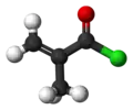 Ball-and-stick model of methacryloyl chloride