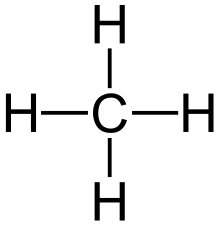 Lewis structure for methane.