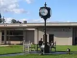 Clock and bench in downtown Miami