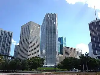 View of downtown skyscrapers from Bayfront Park