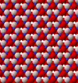 View of octahedral sheet of muscovite. The binding sites for apical oxygen are shown as white spheres.