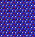 View of trioctahedral sheet structure of mica emphasizing magnesium or iron sites