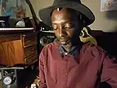  Milandru Mapengo, original keyboardist of The Rudimentals, a nine-piece ska/reggae band from Cape Town, South Africa, in the studio