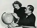 Monroe & Isabel Smith with globe