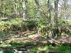 A view of the outside wall of the old castle.