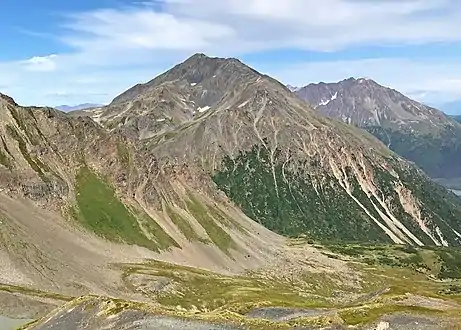 Mount Benson from Marathon Mountain(Resurrection Peaks distant right}