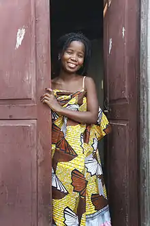 Mozambican woman wearing a capulana