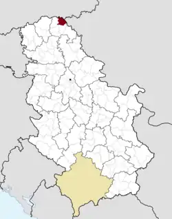 Location of Novi Kneževac within Serbia