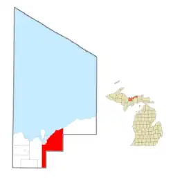 Location within Alger County