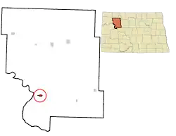 Location of New Town, North Dakota