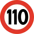 Speed limit of 110 km/h