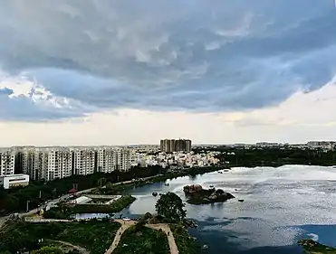 Nallagandla Lake on rainy day