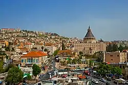 View of Nazareth, with the Basilica of the Annunciation at the center