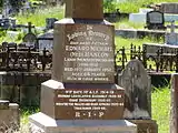 Ned Hanlon's headstone at Brisbane's Toowong Cemetery.