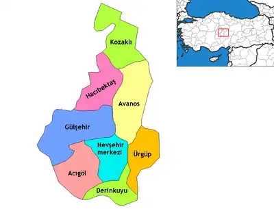 Districts of Nevşehir