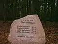 Stone with range measurements to the villages mentioned in the legend of Nievoldhagen