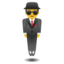 Man in Business Suit Levitating emoji