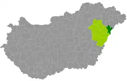 Nyíradony District within Hungary and Hajdú-Bihar County.