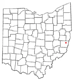 Location of St. Clairsville, Ohio