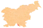 The location of the Municipality of Osilnica