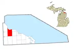 Location within Presque Isle County