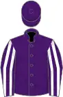 Purple, white striped sleeves