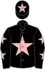 Black, pink star, stars on sleeves, star on cap