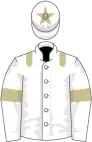 White, beige epaulets, armlets and star on cap