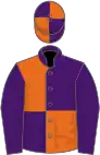 Purple and orange (quartered), purple sleeves, quartered cap