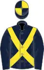 Dark blue, yellow cross-belts, quartered cap