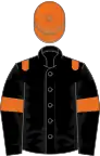 Black, Orange epaulets, armlets and cap